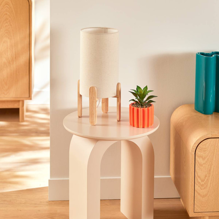 Lampe à poser champignon secteur Rafa beige H37cm