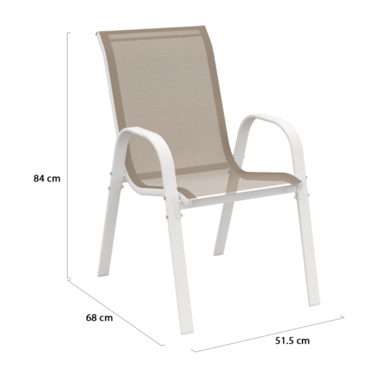 Chaises de jardin - Blanc - beige