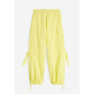 Pantaloni cargo da donna in tessuto popeline tinto capo