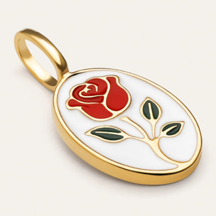 Charm Rosa Enamel Placcato Oro