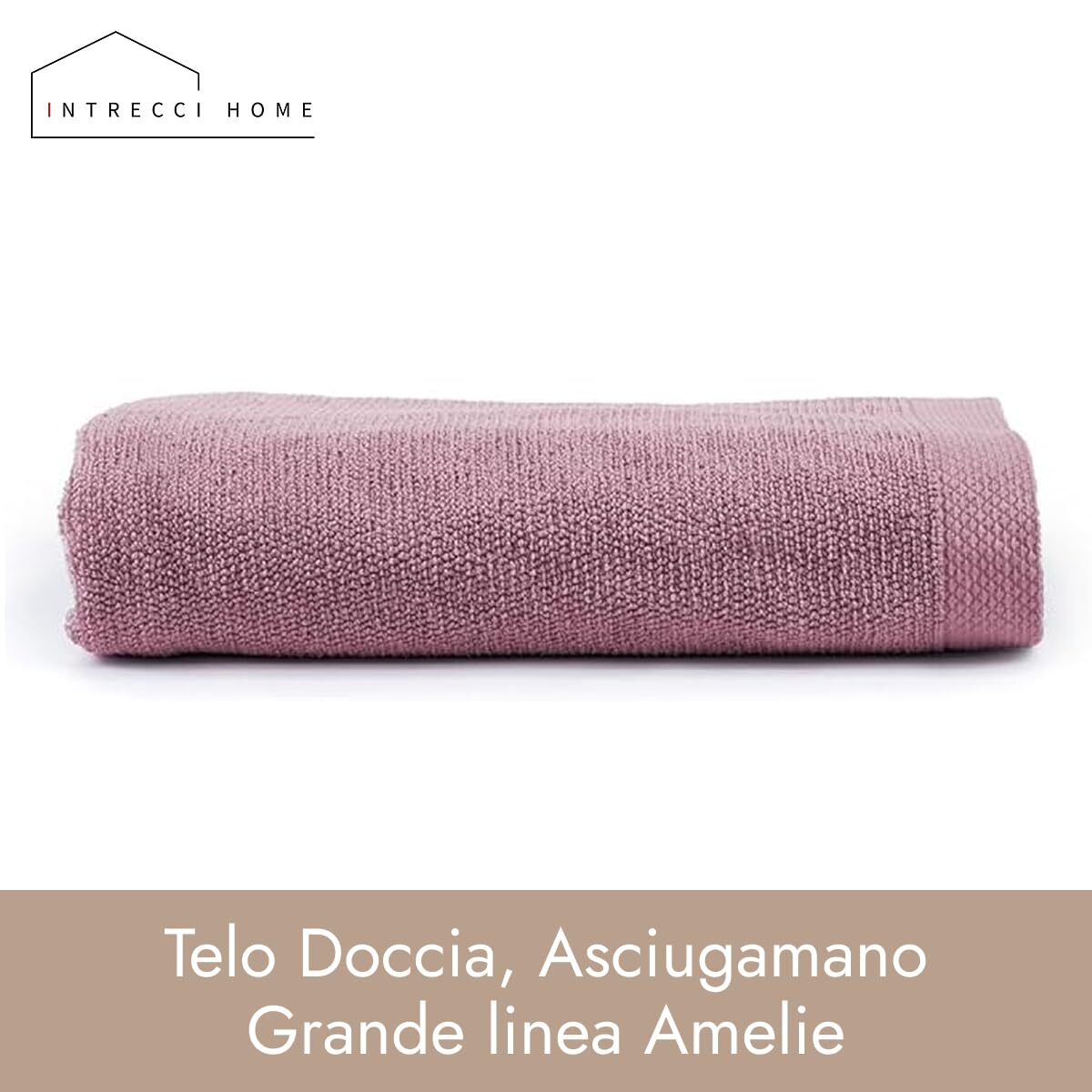 INTRECCI HOME Telo Doccia, Asciugamano Grande in Puro Cotone 500 g, , Morbidezza Extra, Assorbenza Superiore, Elegante e Durevole,
