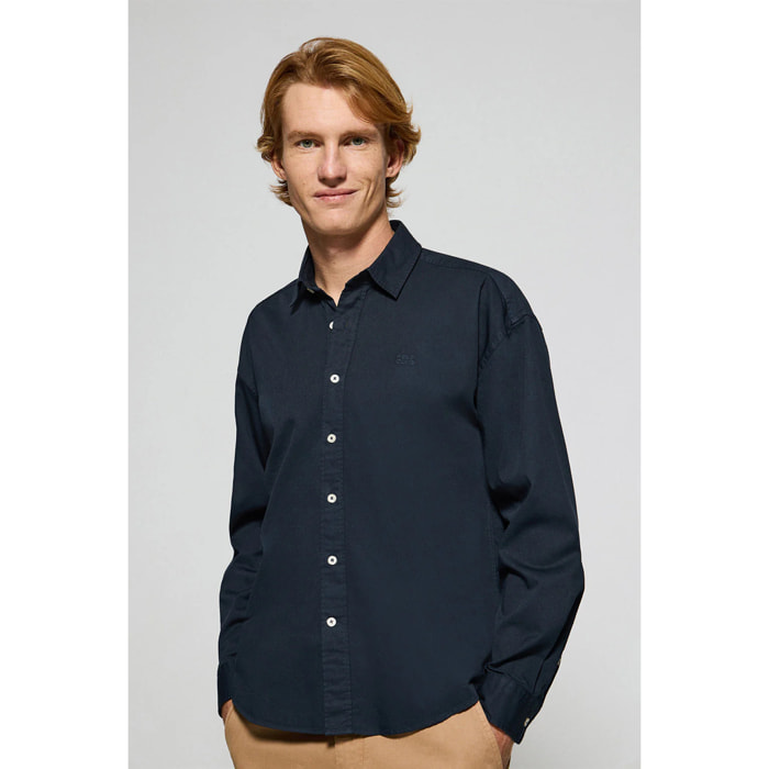 Camicia loose fit blu marino con logo Polo Club