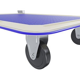 Carrello Richiudibile Pieghevole Portata 150 Kg 4 Ruote Carrellino Trasportatore Pianale Acciaio Antiscivolo Portapacchi Trasporto 82 x 48 x 72 Cm Blu