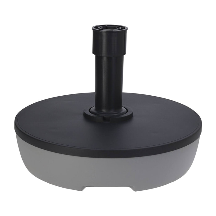 Base para parasol, 20l, 49,5x14,5cm, gris oscuro, rellenable 20kg agua/32kg arena