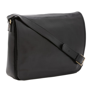Borsa a tracolla uomo in vera pelle - Modello False - Made in Italy - 28.0 x 35.0 x 9.0 cm