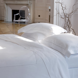 Housse de couette unie en lin métis, Made in France, VENISE , Blanc