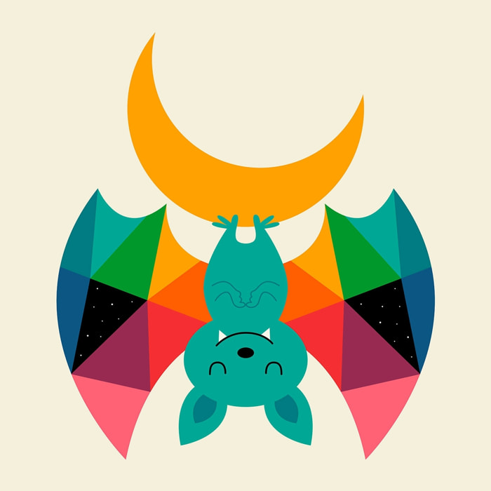 Tableau chauve souris Toile imprimée
