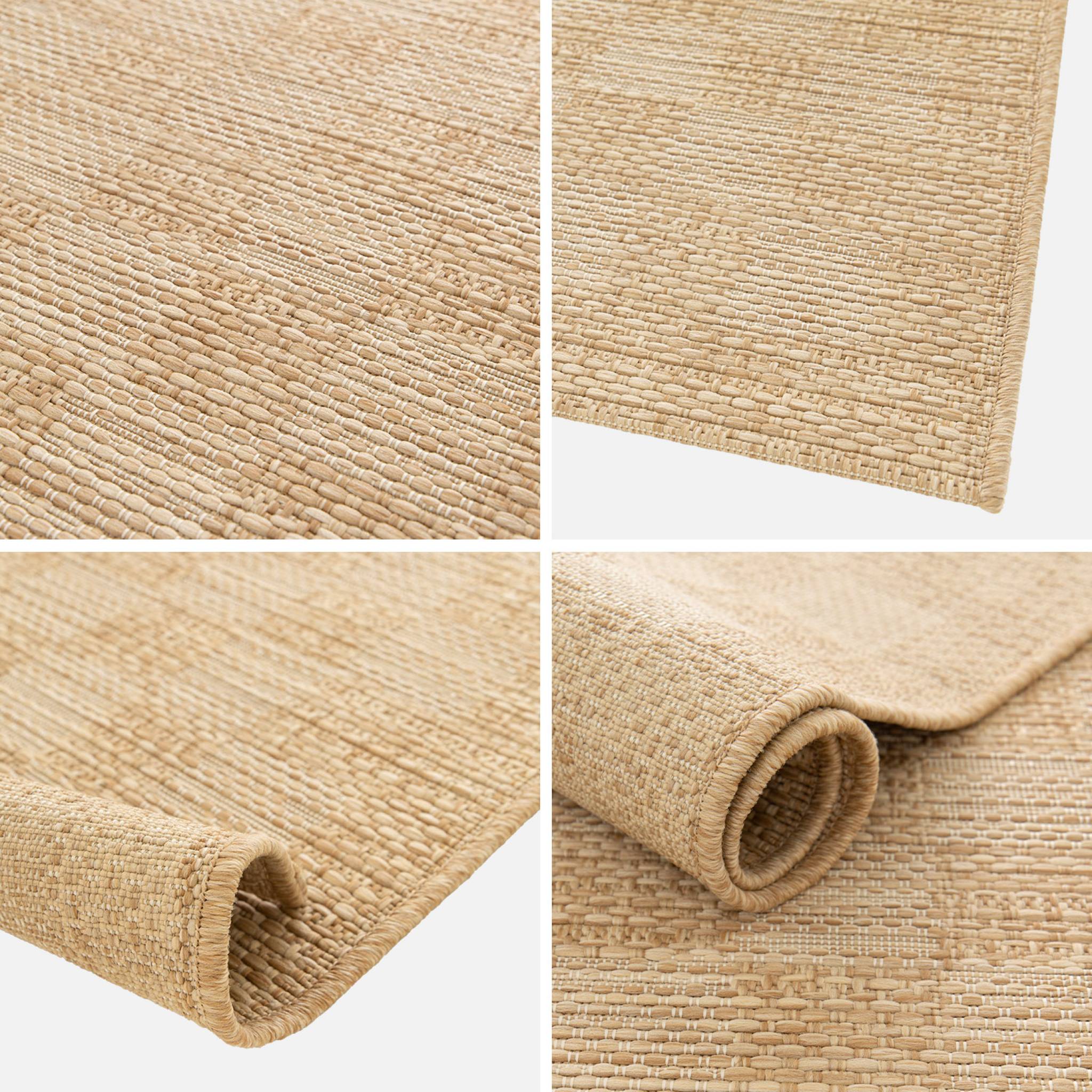 Tapis intérieur/extérieur effet jute coloris naturel motif damier CARRIE