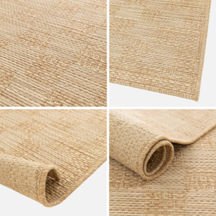 Tapis intérieur/extérieur effet jute coloris naturel motif damier CARRIE