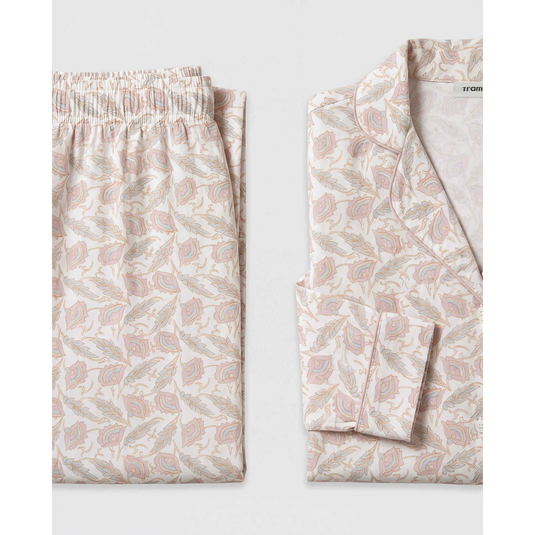 Pigiama lungo a camicia in viscosa solta rosa