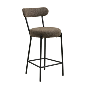 Ivanec - tabouret de bar - en tissu bouclette - Marron