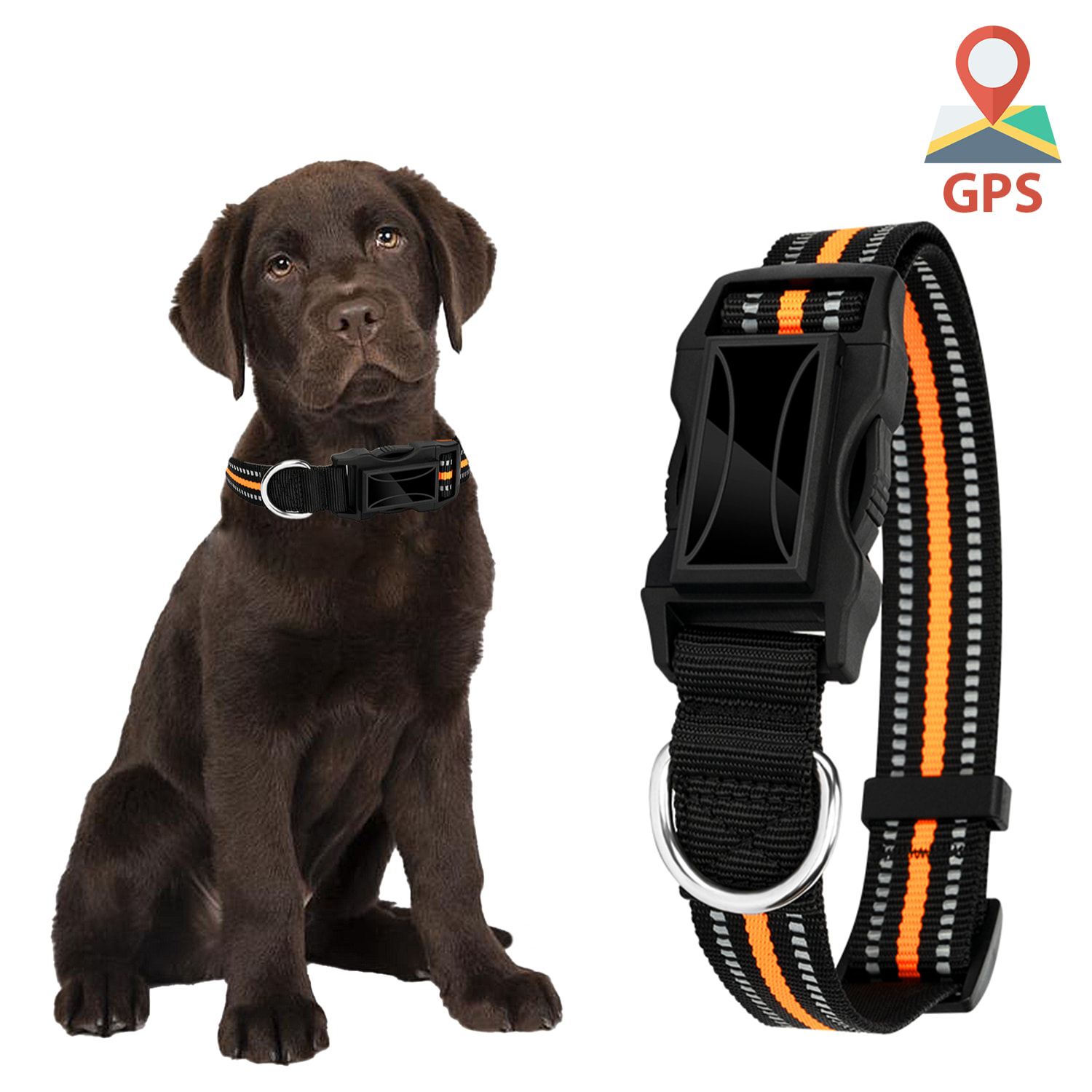 Localizzatore GPS speciale per cani e animali domestici. BDS+LBS+AGPS. Collare da 40 a 64 cm di diametro, riflettente.