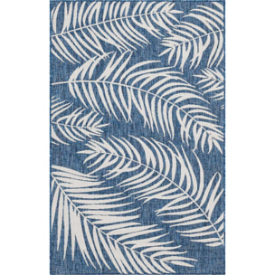 Moa- tapis d'extérieur bleu à motif noir