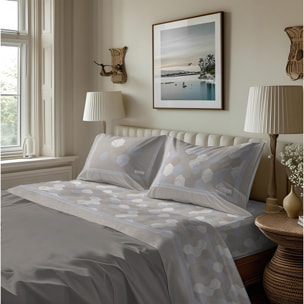 Completo letto in flanella bologna beige flanella 100% cotone