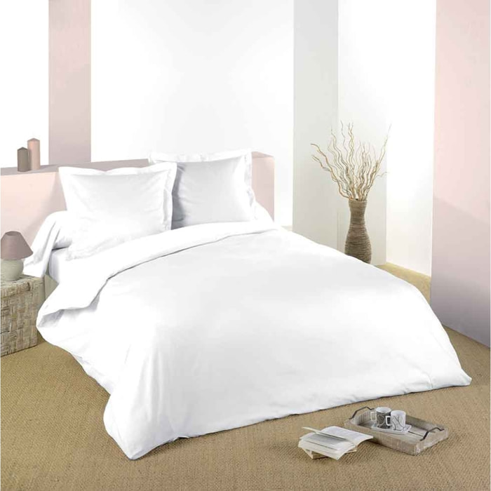 Housse de couette unie en coton - Blanc