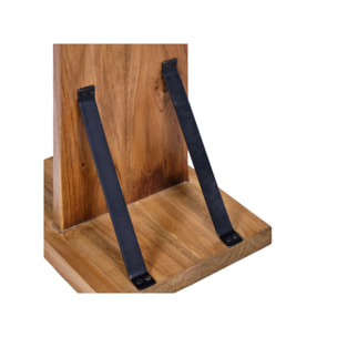 Range bouteilles 4 cases H106 cm en bois de teck et métal noir - SHOKO