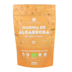 PLANETA HUERTO | Harina de Algarroba ECO 350 g - Natural, Nutritiva y Versátil para Repostería y Más