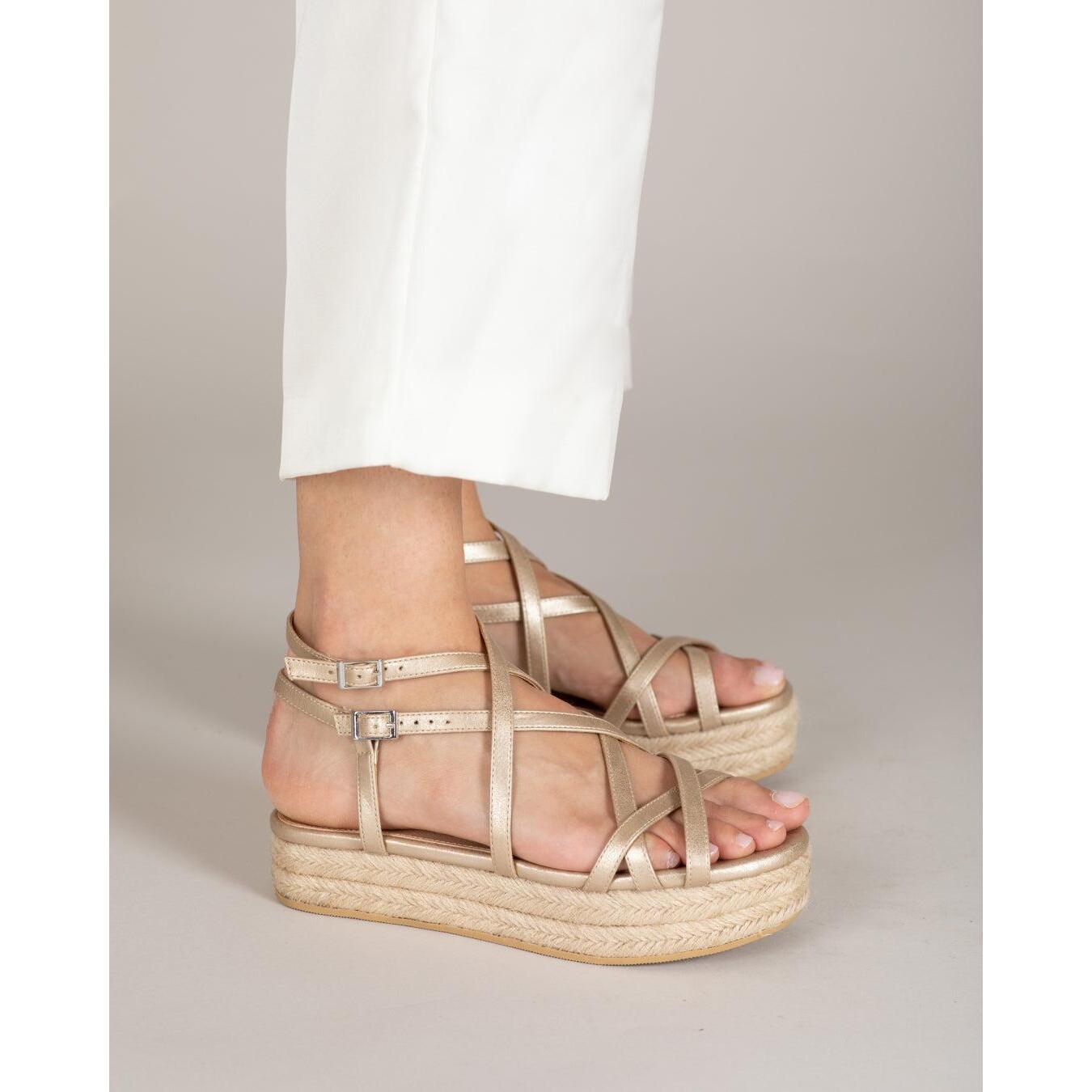 Sandalias de plataforma Formentor Dorado 4.5 cm