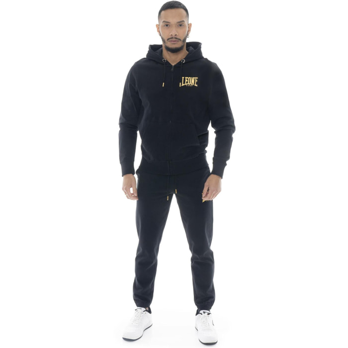 Tuta da uomo in cotone non garzato con cappuccio Leone Boxing legend