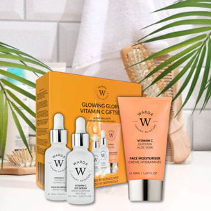 Warda- SET DE REGALO DE VITAMINA C GlOWING GLORY (suero de aceite + suero para ojos + crema hidratante)