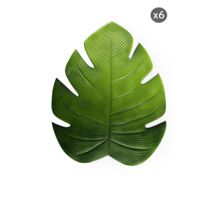 Set 6 tovagliette Excelsa – Tropical, Plastica EVA Foglia Verde