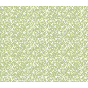 White & White Completo letto matrimoniale Flowers 100% cotone Verde