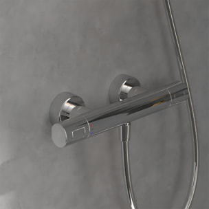 Mitigeur douche thermostatique VILLEROY ET BOCH Universal rond + Ensemble de douche Verve Showers 3 jets