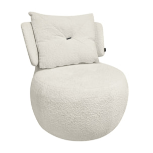 Fauteuil pivotant 360° en tissu bouclette - ORIGANO