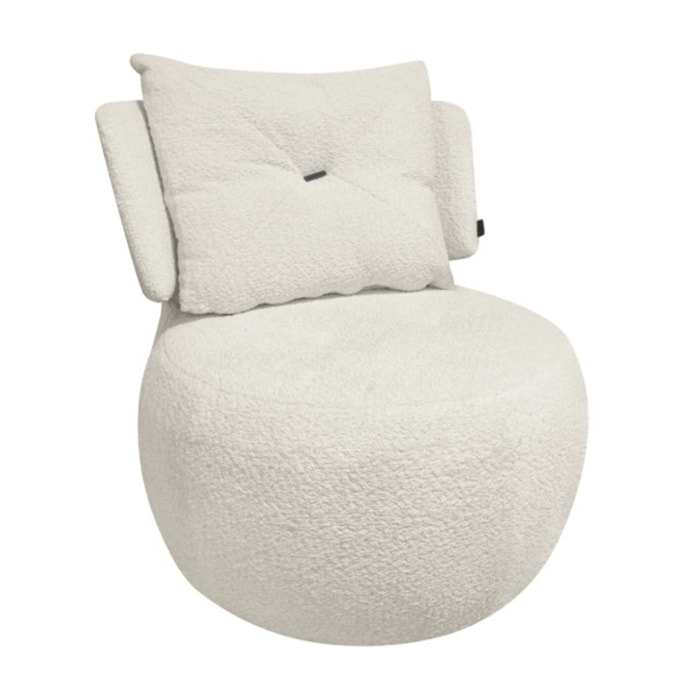 Fauteuil pivotant 360° en tissu bouclette - ORIGANO