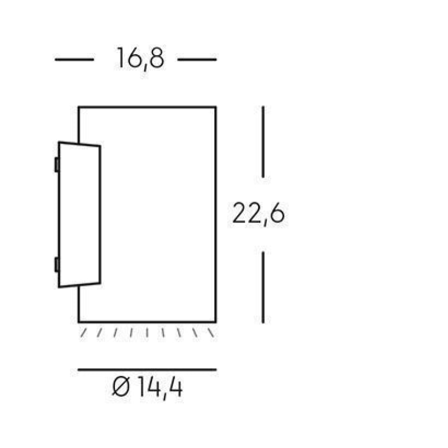 Show - Applique Cilindrico Da Parete A Led 20W A Luce Singola Fredda Colore Alluminio