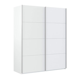 Armadio Armadietto Guardaroba Resistente Robusto Multiuso con 2 Ante Scorrevoli 2 Ripiani E 2 Appendiabiti Camera Da Letto 200x150x60 Cm Bianco Artik
