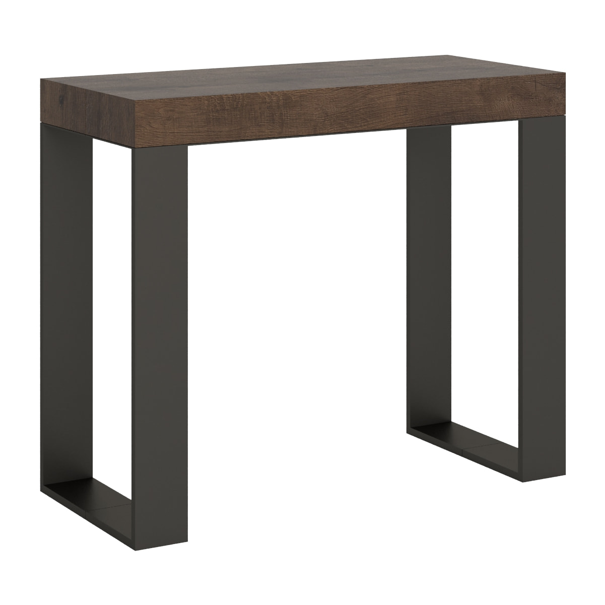 Console extensible 90x40/196 cm Tecno Small Noyer cadre Anthracite