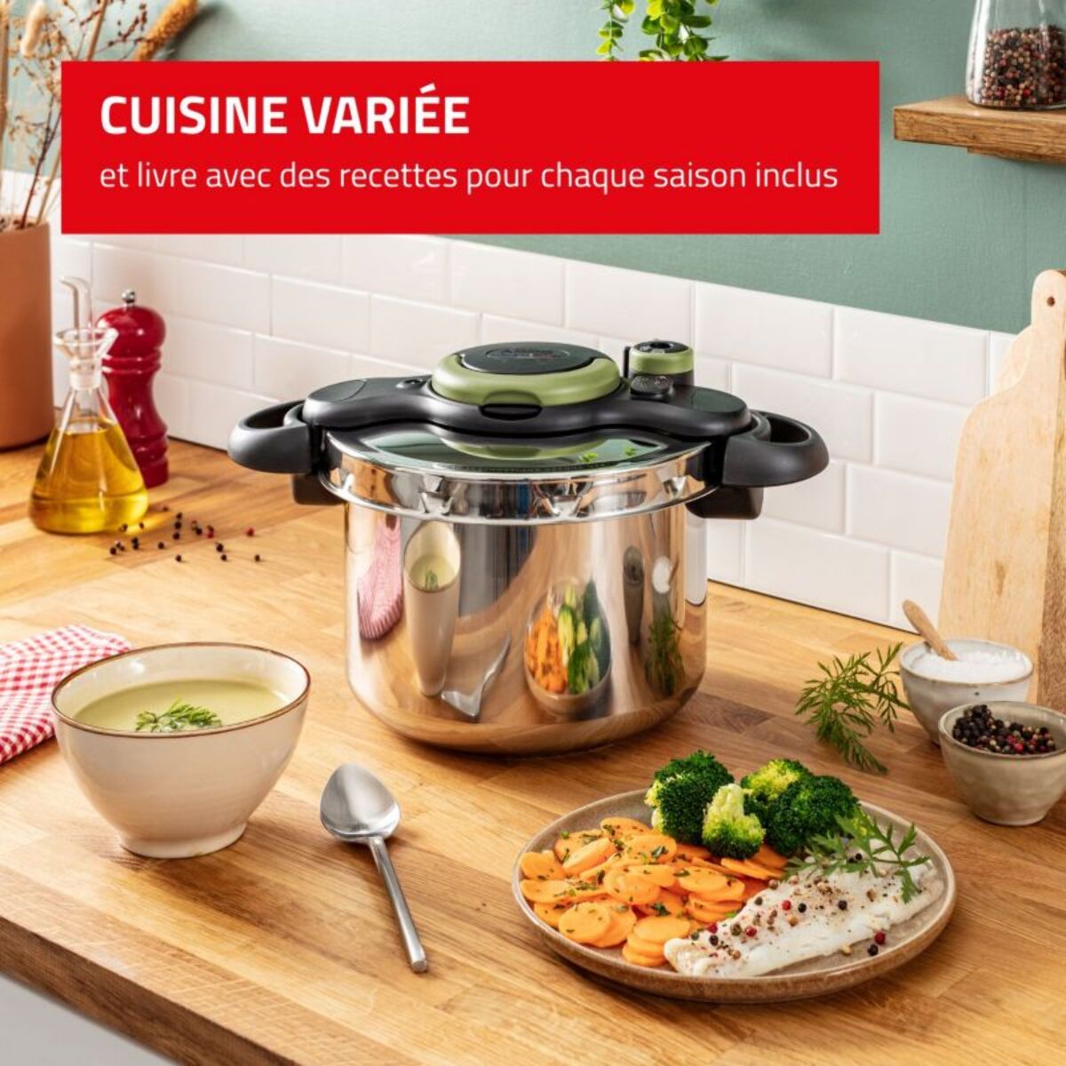 Autocuiseur SEB Clipso minut 4 Saisons 7.5L Vert Moringa