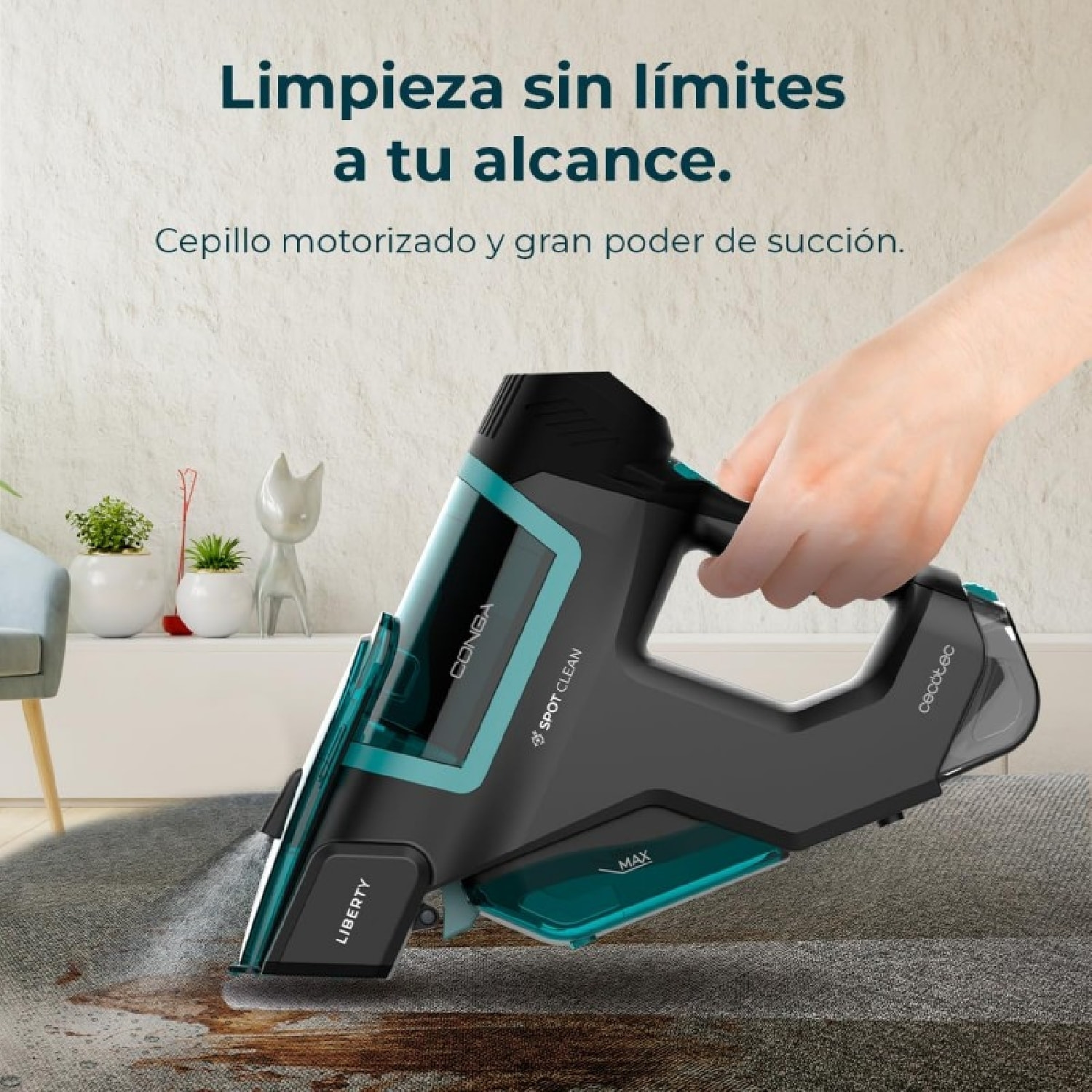 Cecotec Aspirateur de tapisserie Conga Hand Carpet&Spot Clean 2500, 50W, 3en1: P