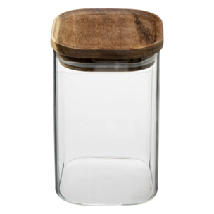 Bocal verre couvercle acacia "Hermet" 0.9L