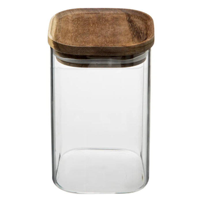 Bocal verre couvercle acacia "Hermet" 0.9L