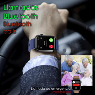 DAM Smartwatch ET580. ECG con banda para pecho, glucosa en sangre, ácido úrico y lípidos, IMC grasa corporal, temperatura, O2 y tensión. 5,3x1,1x4 Cm. Color: Rojo