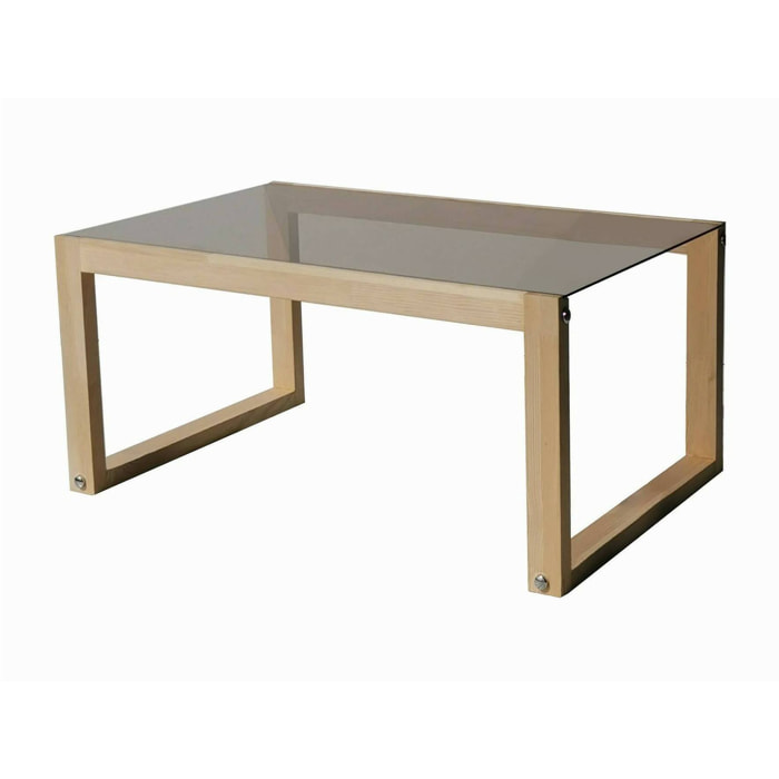 Tavolino da salotto Aldino, Tavolo basso da caffè, Portariviste per divano, Ripiano da soggiorno, 85x55h40 cm, Rovere