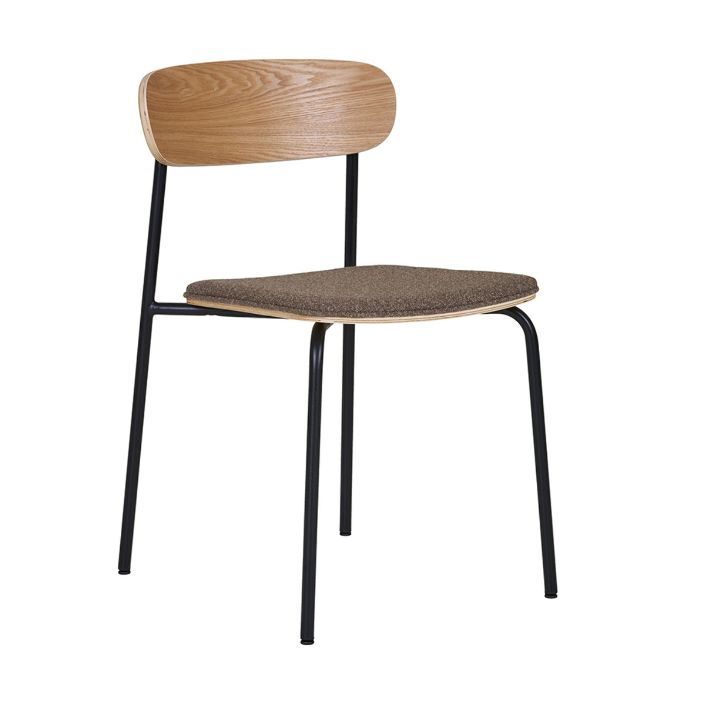 Zoe - lot de 2 chaises en bois de frêne - pieds en acier - Marron
