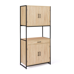 Vaisselier industriel Memphis - Bois / Noir