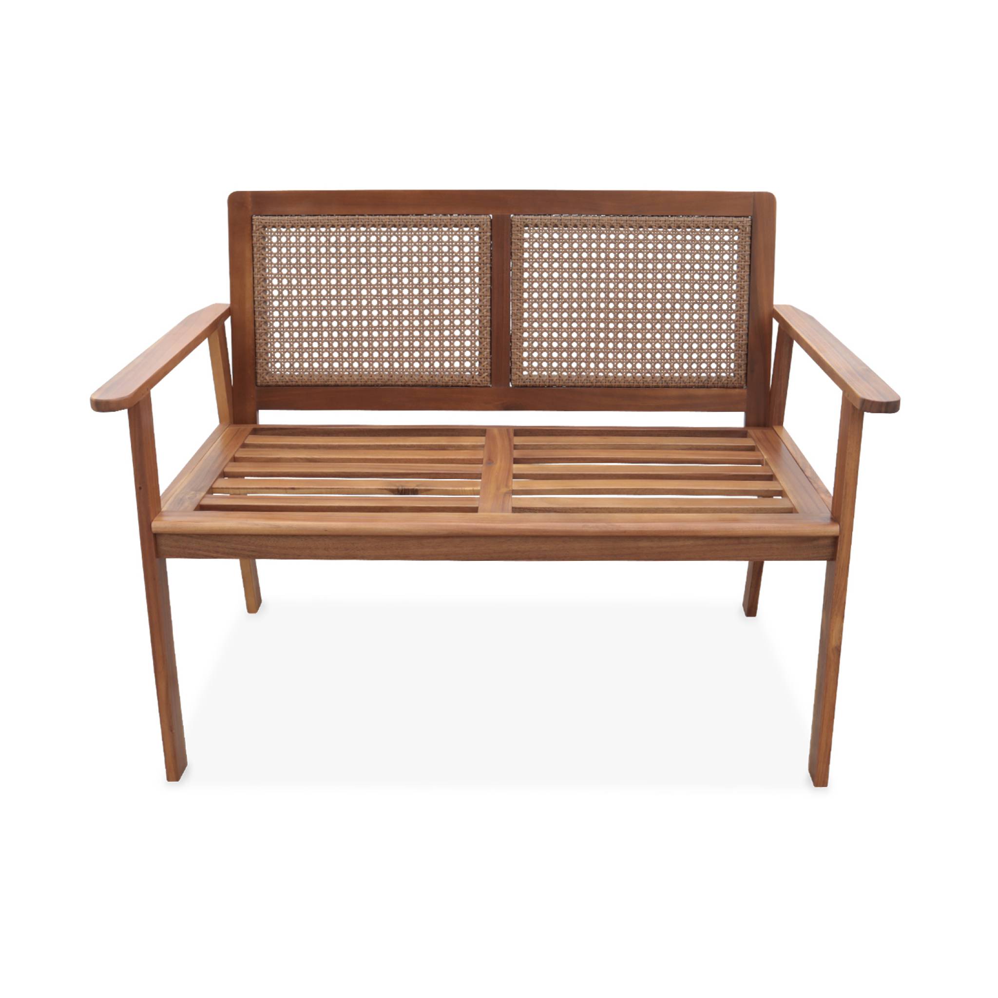 Banc d'extérieur 2 places en bois d'acacia 113x66x86cm MANABI