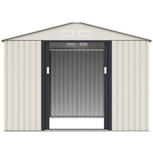 Abri de jardin métal "Nebraska" - 5,29 m2 (4,83 m2 au sol) - Beige