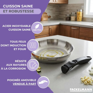 Set de 2 poêles sans manche Fackelmann InoGrip