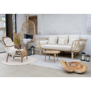 Tavolino da caffè Jammu in legno di mango naturale, ø60×35 cm