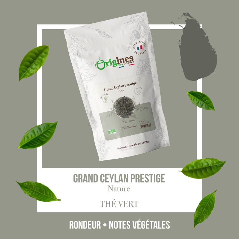 Thé Vert Bio Grand Ceylan Prestige - Ceylan - Sachet 100g