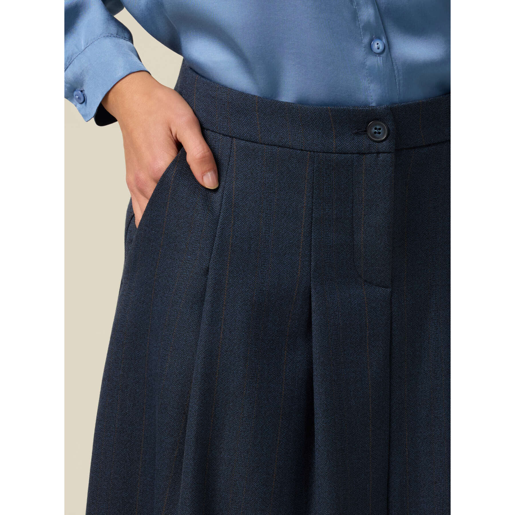 Oltre - Gonna svasata midi - Blu