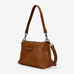 Bolso de hombro cuero pequeño con trenzado