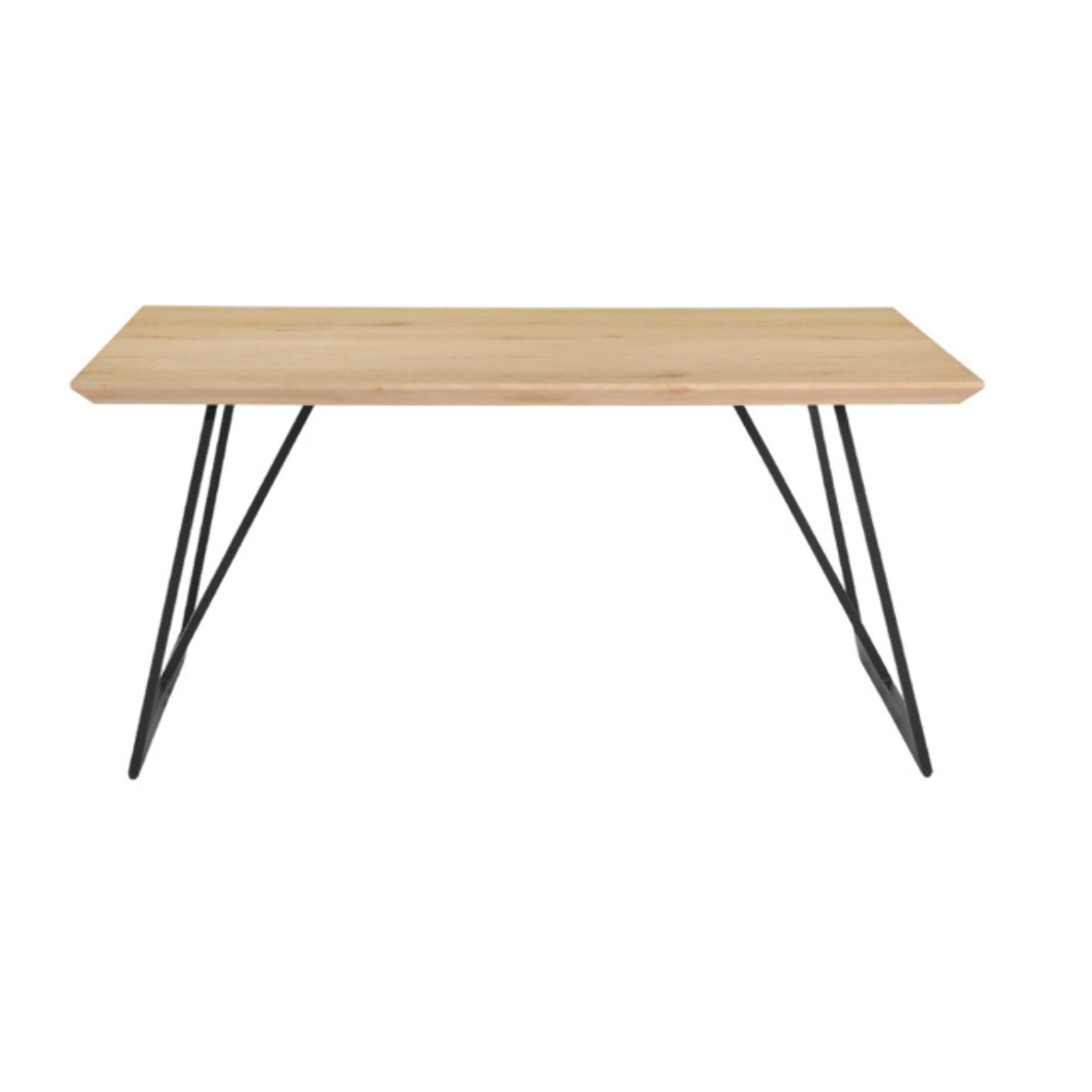 Table de Repas 90 x 160 cm Décor Chêne Piètement Filaire Métal - STRIPE 2