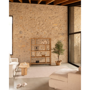 Estantería de madera maciza tono roble medio de 180x140cm Alto: 180 Largo: 140 Ancho: 35