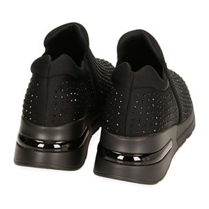 Slip on nere in tessuto